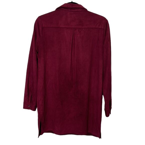 Lumiere Burgundy Maroon Faux Suede Women’s size small Tunic Dress - Picture 7 of 7